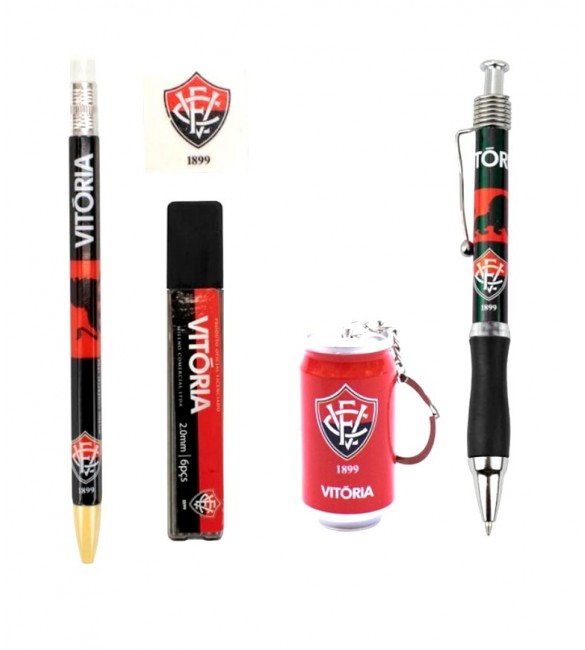 Kit Lapiseira 2.0mm e cx 06 Grafites + 01 Borracha e chaveiro +caneta  Vitoria 